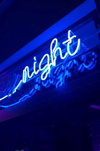 Preview wallpaper night, inscription, neon