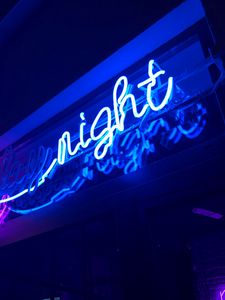 Preview wallpaper night, inscription, neon