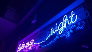 Preview wallpaper night, inscription, neon
