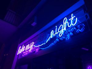 Preview wallpaper night, inscription, neon