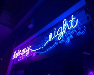 Preview wallpaper night, inscription, neon