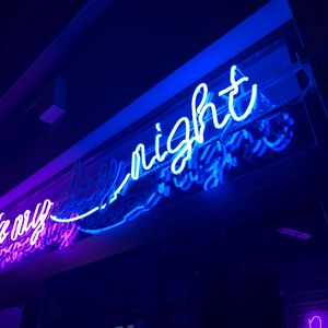 Preview wallpaper night, inscription, neon