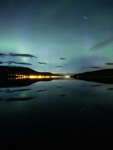 Preview wallpaper night, lake, starry sky, stars, reflection