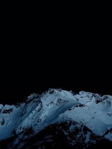 Preview wallpaper night, mountains, snowy, peaks