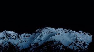 Preview wallpaper night, mountains, snowy, peaks
