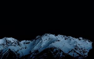 Preview wallpaper night, mountains, snowy, peaks