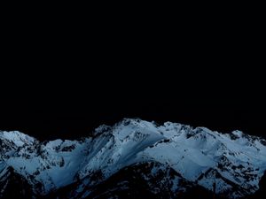 Preview wallpaper night, mountains, snowy, peaks