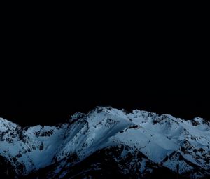 Preview wallpaper night, mountains, snowy, peaks