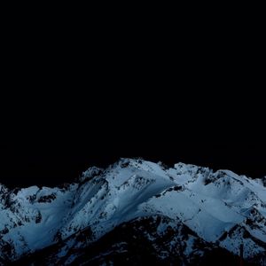 Preview wallpaper night, mountains, snowy, peaks