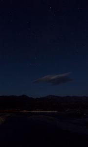 Preview wallpaper night, mountains, starry sky, cloud, dark