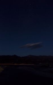 Preview wallpaper night, mountains, starry sky, cloud, dark