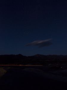 Preview wallpaper night, mountains, starry sky, cloud, dark