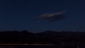 Preview wallpaper night, mountains, starry sky, cloud, dark