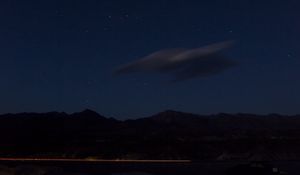 Preview wallpaper night, mountains, starry sky, cloud, dark
