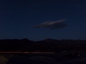 Preview wallpaper night, mountains, starry sky, cloud, dark