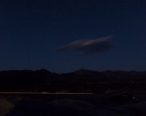 Preview wallpaper night, mountains, starry sky, cloud, dark