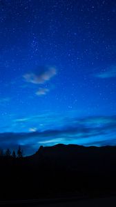 Preview wallpaper night, mountains, starry sky, stars, sky