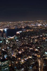 Preview wallpaper night, new york, lights, top view