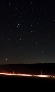 Preview wallpaper night, road, backlight, stars, dark