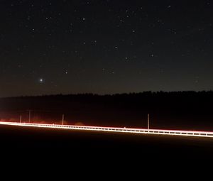 Preview wallpaper night, road, backlight, stars, dark