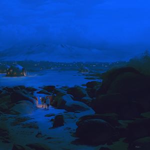 Preview wallpaper night, road, walk, travel