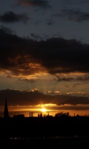 Preview wallpaper night, sky, horizon, clouds, sunset