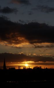 Preview wallpaper night, sky, horizon, clouds, sunset