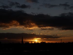 Preview wallpaper night, sky, horizon, clouds, sunset