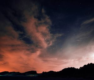 Preview wallpaper night, sky, stars, clouds