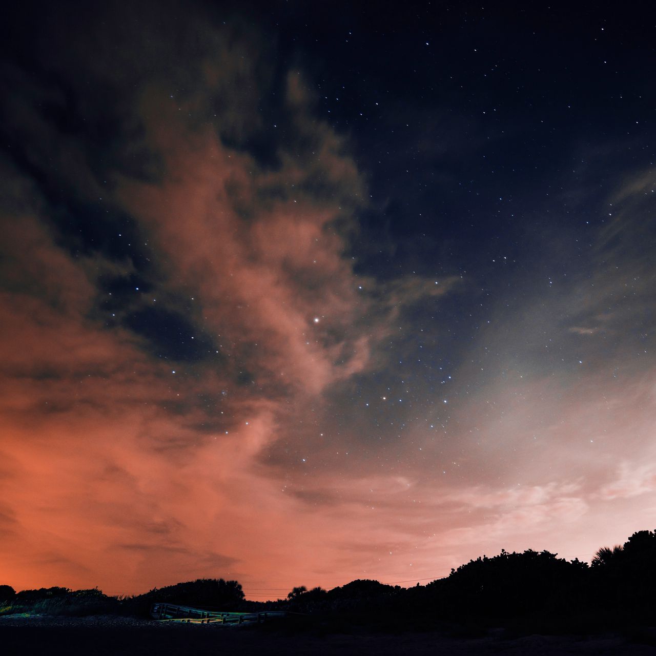 Download Wallpaper 1280x1280 Night, Sky, Stars, Clouds Ipad, Ipad 2 