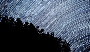 Preview wallpaper night sky, stars, motion, long exposure, dark