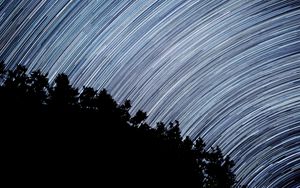 Preview wallpaper night sky, stars, motion, long exposure, dark