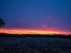 Preview wallpaper night, sky, sunset, road