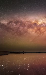 Preview wallpaper night, starry sky, milky way, lake, space