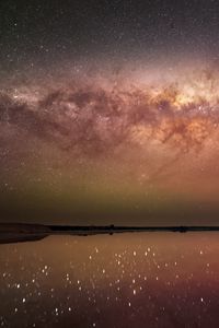 Preview wallpaper night, starry sky, milky way, lake, space