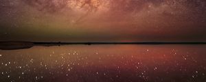 Preview wallpaper night, starry sky, milky way, lake, space