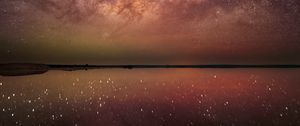 Preview wallpaper night, starry sky, milky way, lake, space