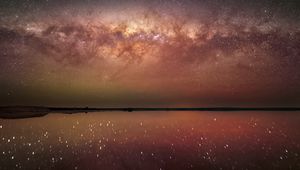 Preview wallpaper night, starry sky, milky way, lake, space