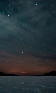 Preview wallpaper night, starry sky, mountains, dark, landscape