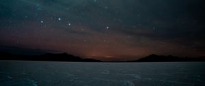 Preview wallpaper night, starry sky, mountains, dark, landscape
