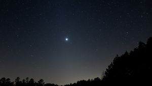 Preview wallpaper night, starry sky, star, trees