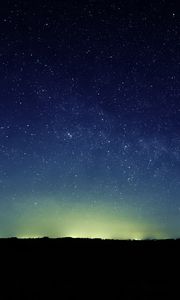 Preview wallpaper night, starry sky, trees, nature, dark