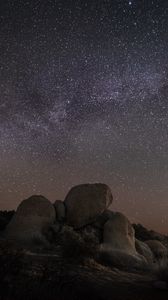 Preview wallpaper night, stars, stones, starry sky