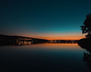 Preview wallpaper night, water, reflection, lights