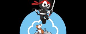 Preview wallpaper ninja, cat, mouse, vector