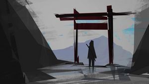 Preview wallpaper ninja, katana, silhouette, art