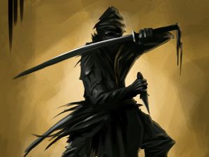 Preview wallpaper ninja, warrior, sword, dagger, art