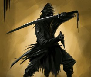Preview wallpaper ninja, warrior, sword, dagger, art
