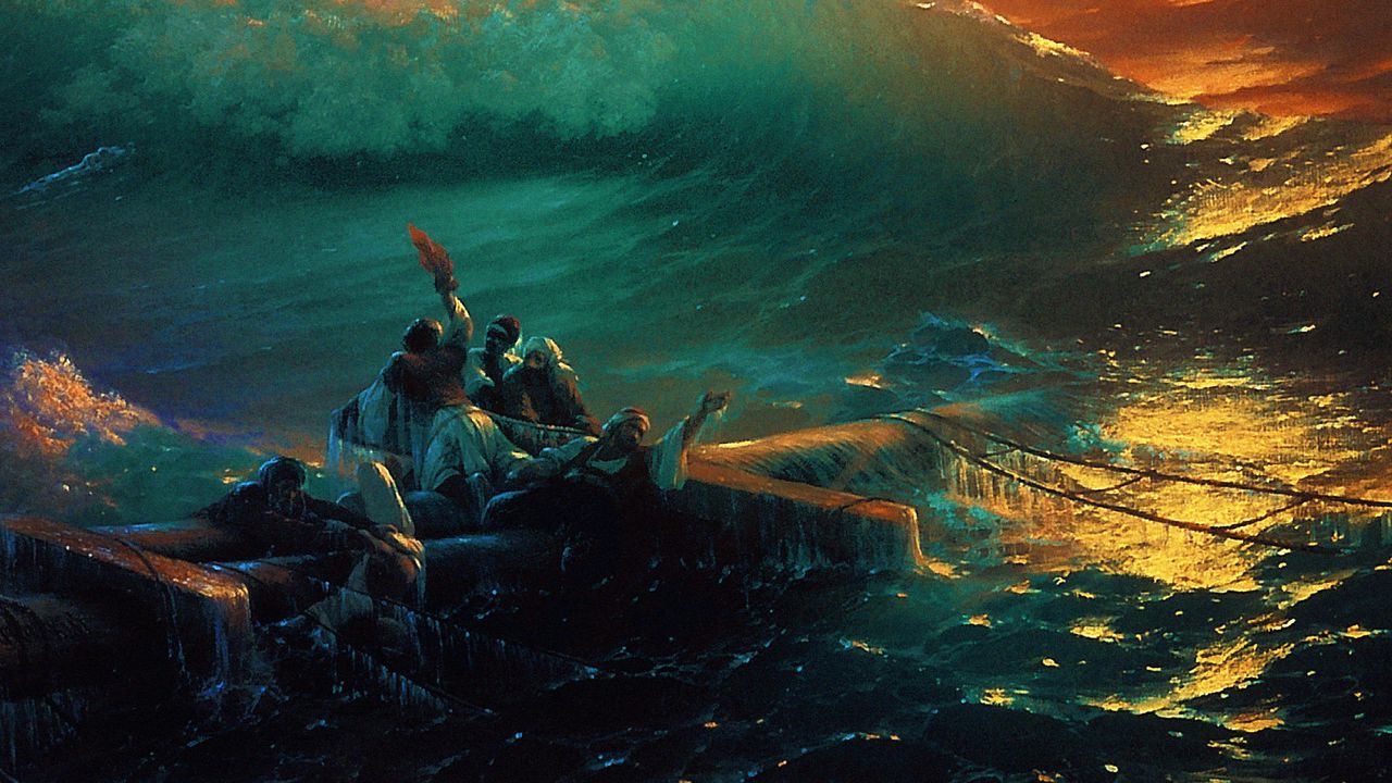 Wallpaper ninth wave, aivazovsky, oil, canvas, storm, waves