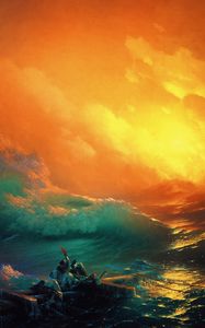 Preview wallpaper ninth wave, aivazovsky, oil, canvas, storm, waves